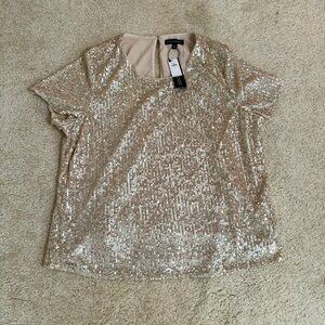 NWT Banana Republic Sequin Scoop-Neck Blouse